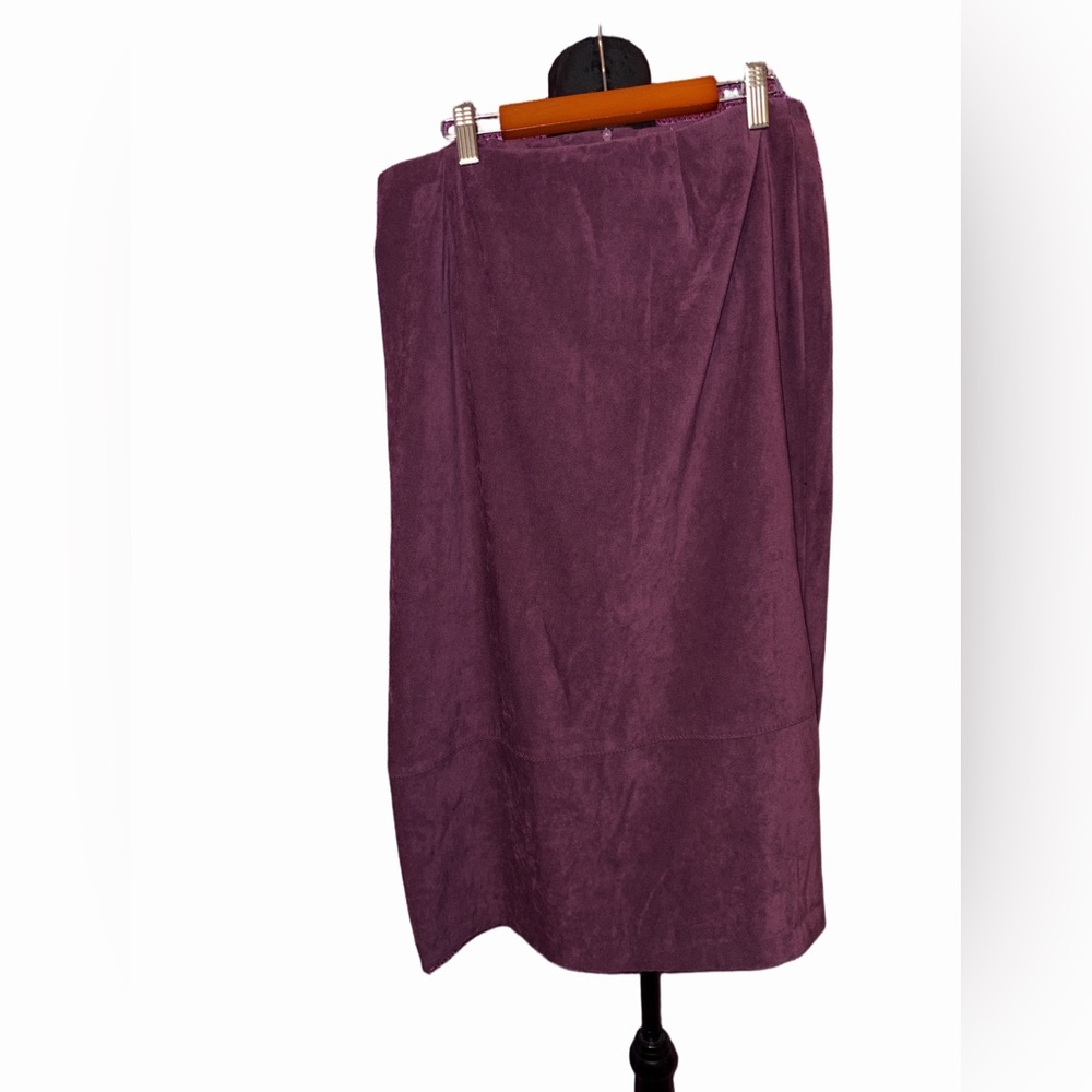 Requirements Petite Purple Textured Pencil Skirt Stretch PM